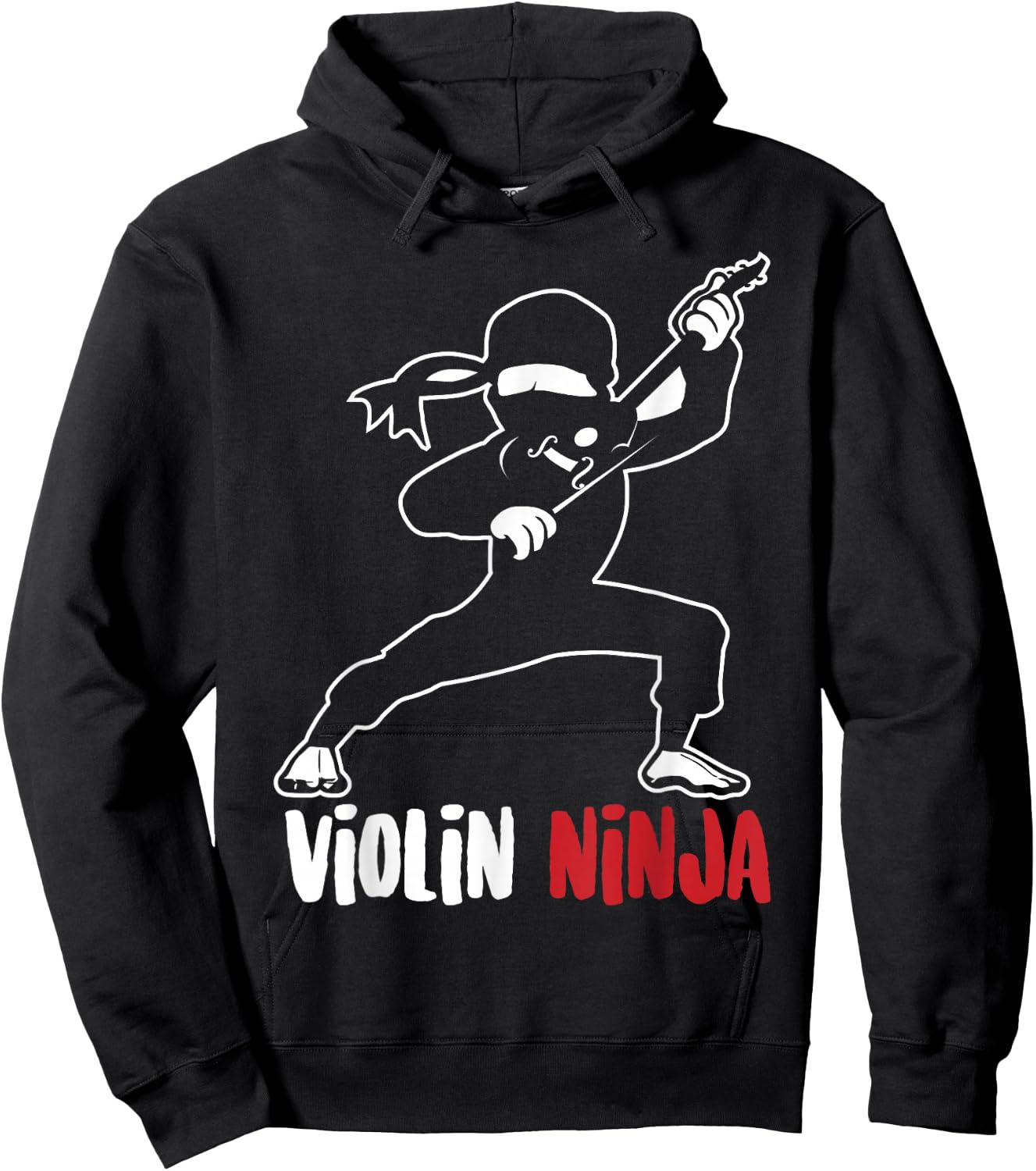Violin Ninja Cute Violinist Musician Funny Music Player Gift Hoodie - Hoodie | Black