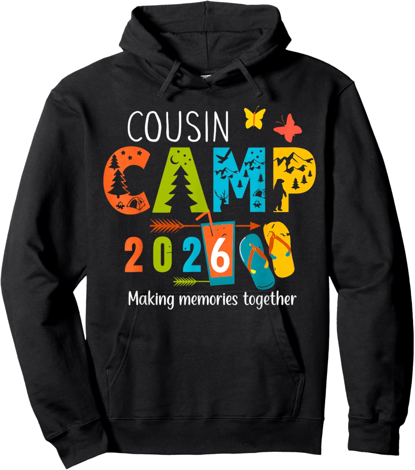 Summer Vacation Cousin Camp 2026 Making Memories Together Hoodie - Hoodie | Black