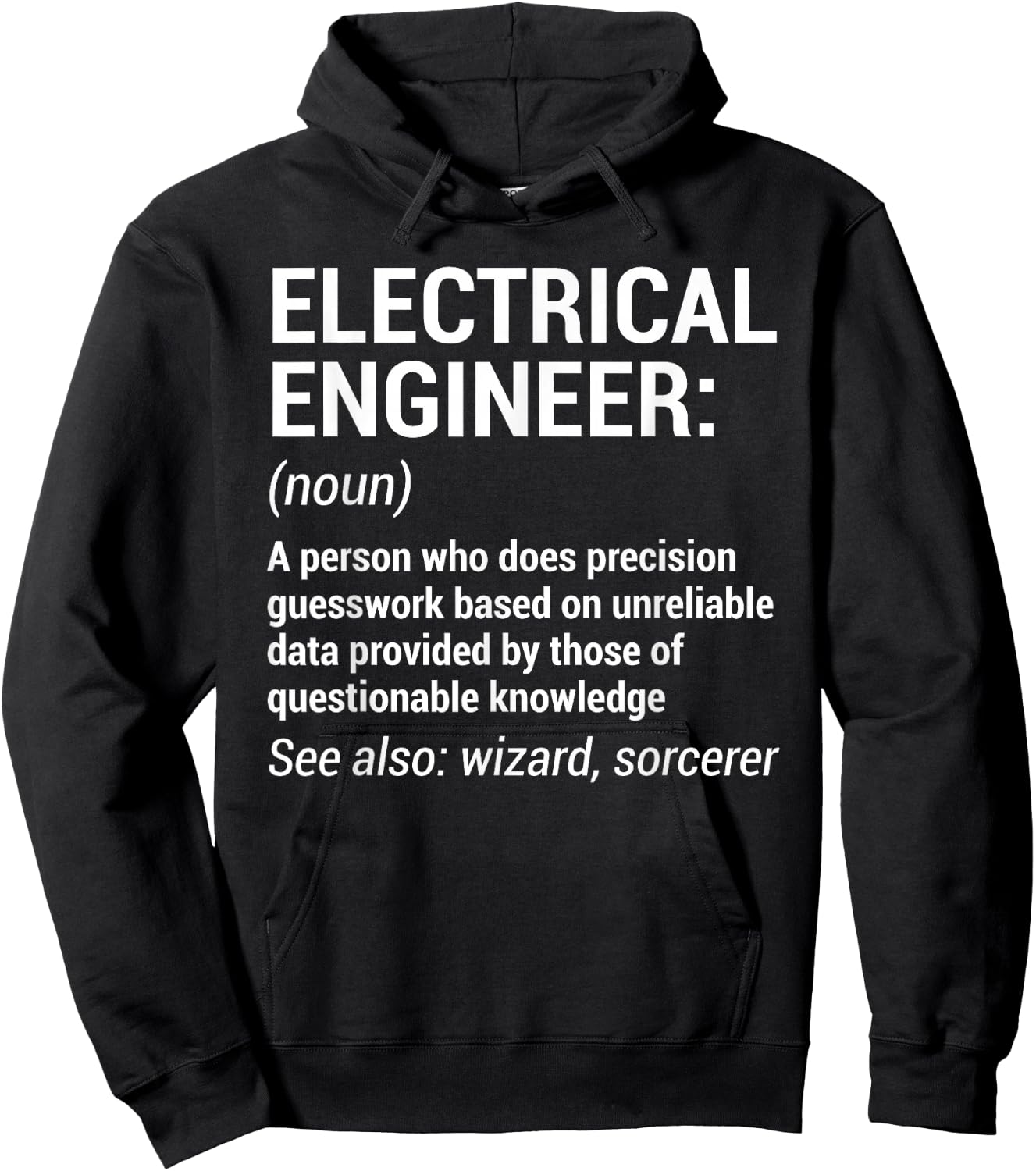 Electrical Engineer Definition Funny Engineering Hoodie - Hoodie | Black