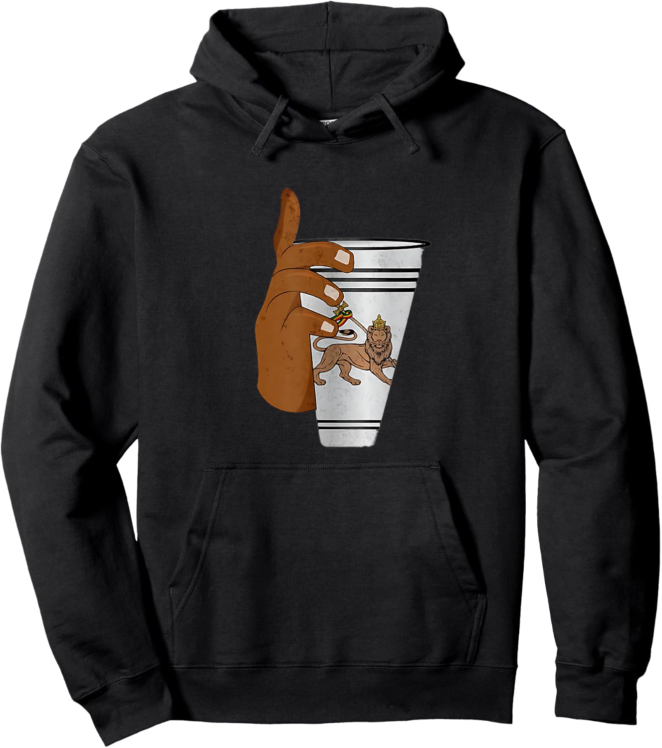 Ethiopian Menelik cup Tela Gesho Hoodie - Hoodie | Black