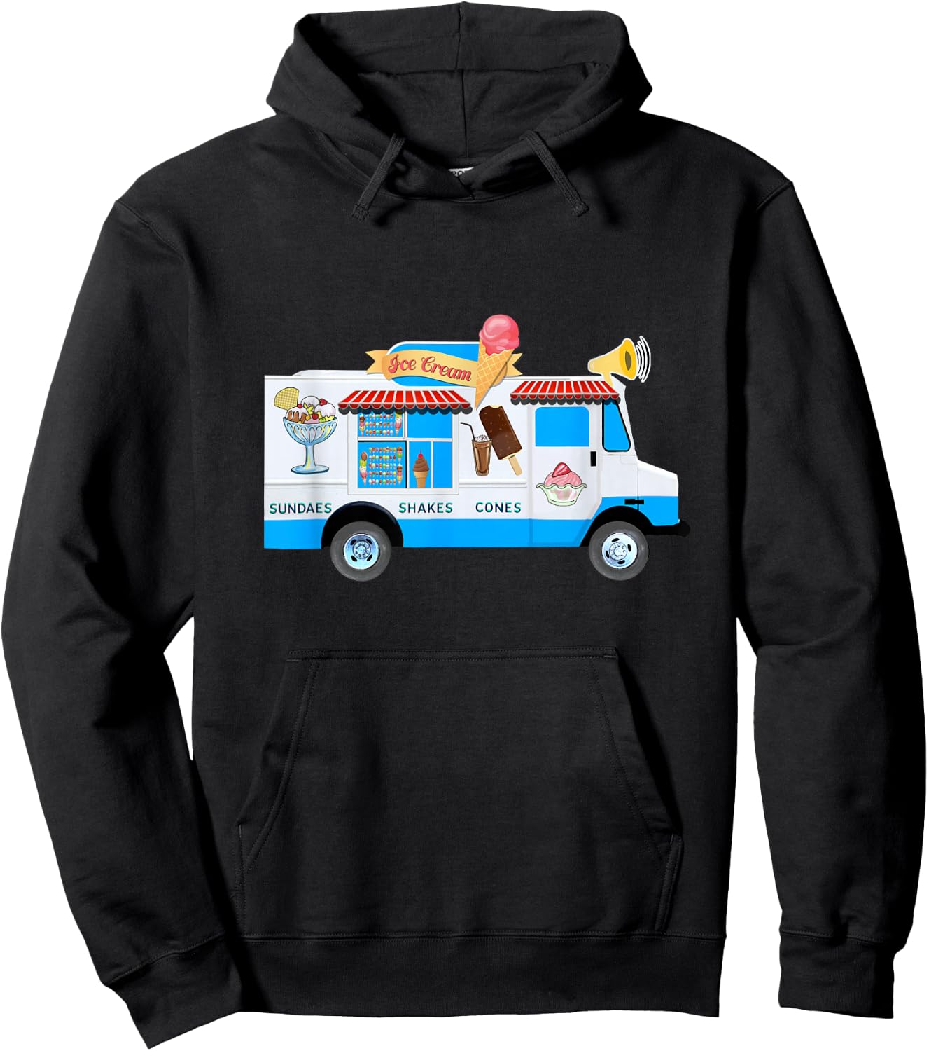 Ice Cream Truck Nostalgic Hoodie - Hoodie | Black