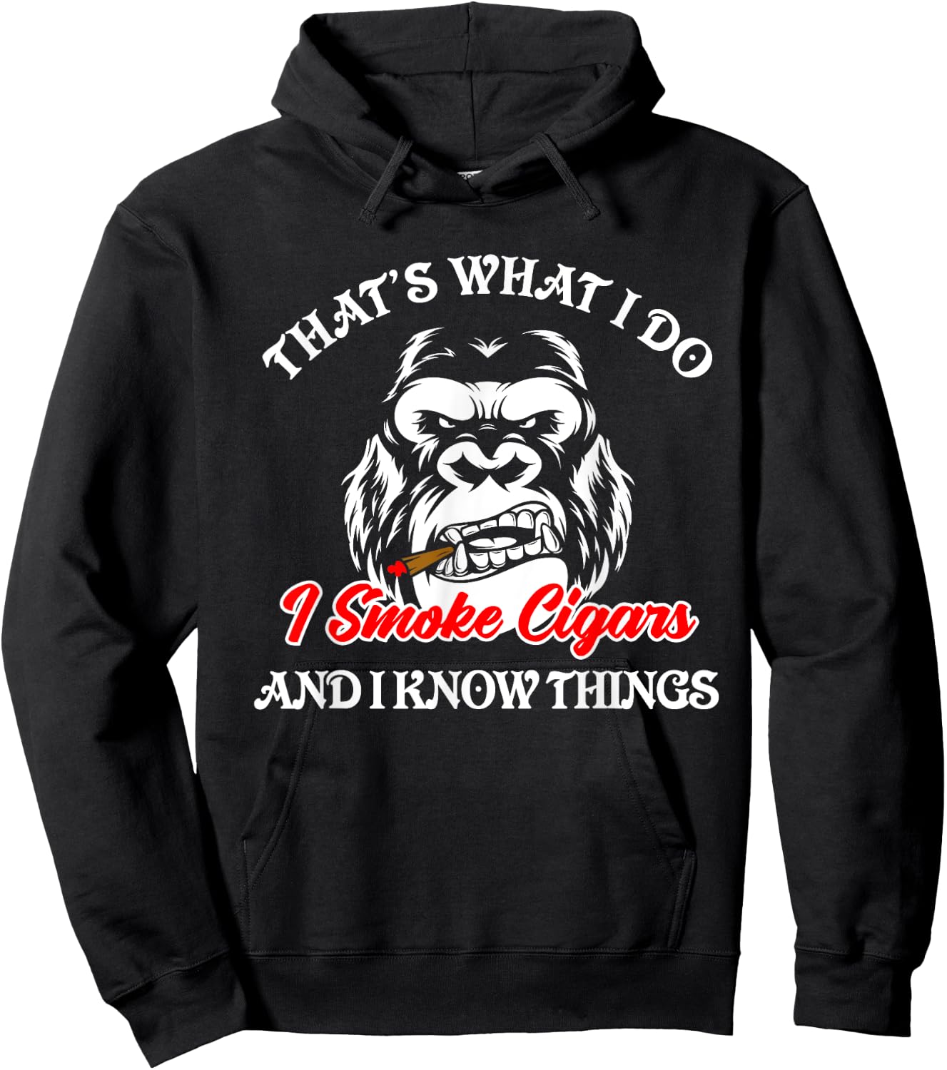 That's What I Do - Funny Cigars Smoker Smoking Monkey Hoodie - Hoodie | Black