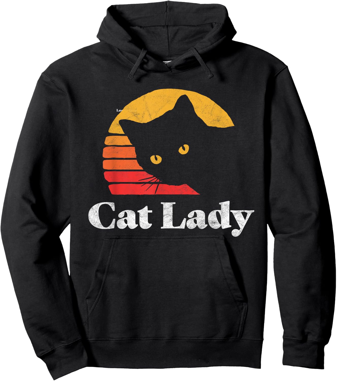 Vintage Retro Style Cat Lady 80's Hoodie - Hoodie | Black