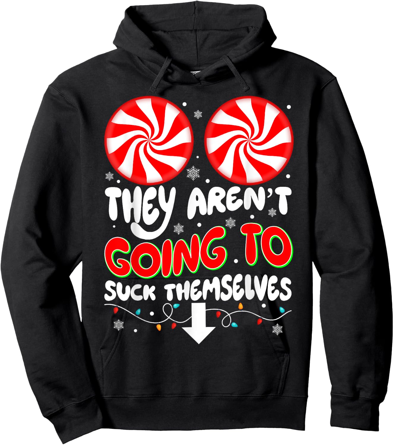 Funny Couples Christmas Pajamas Inappropriate Adult Humor Hoodie - Hoodie | Black