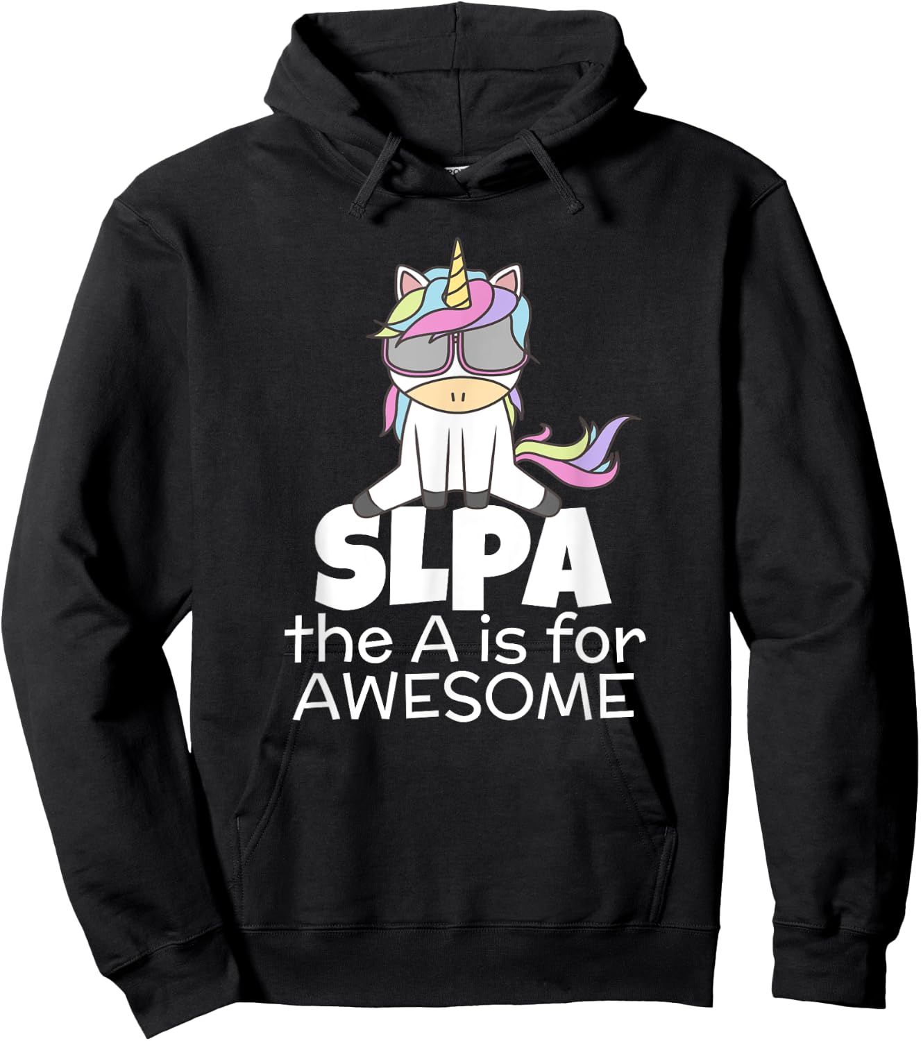 Cool Unicorn for SLPA Speech Language Pathologist Assistant Hoodie - Hoodie | Black