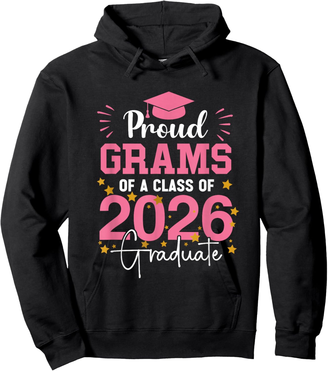 Proud Grandma of A Class of 2026 Graduate Graduation Grams Hoodie - Hoodie | Black