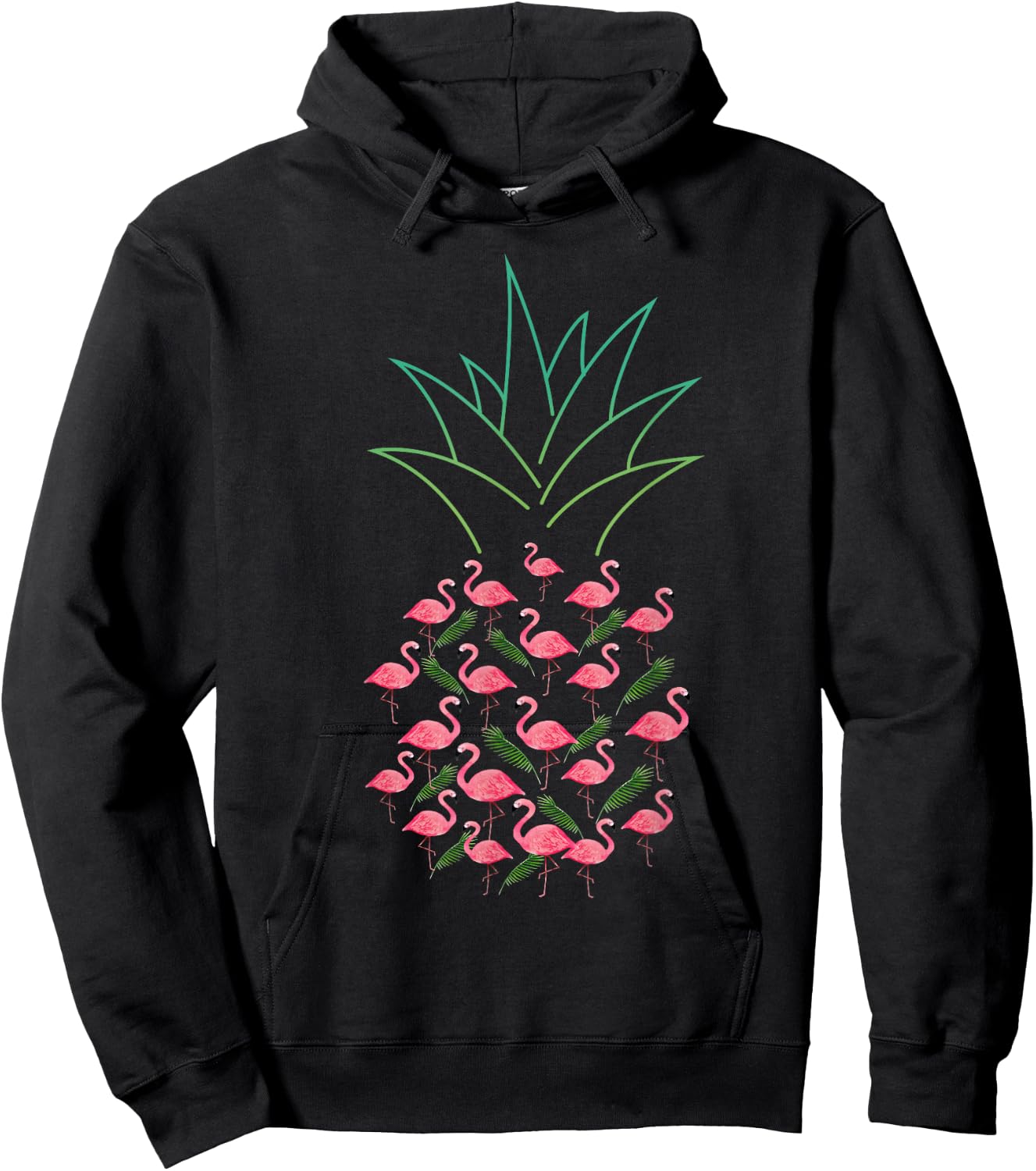 Pineapple Flamingo Hoodie - Hoodie | Black