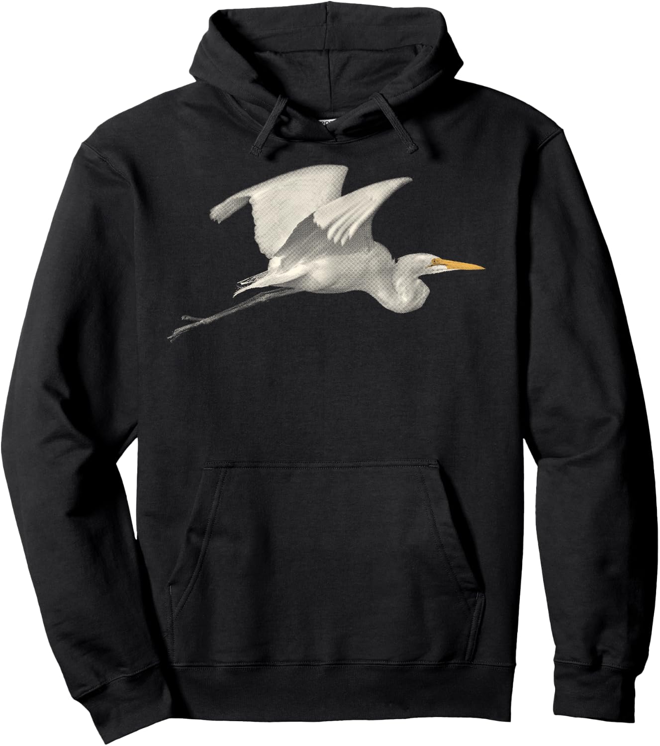 Great Egret in Flight for Bird Lovers Hoodie - Hoodie | Black
