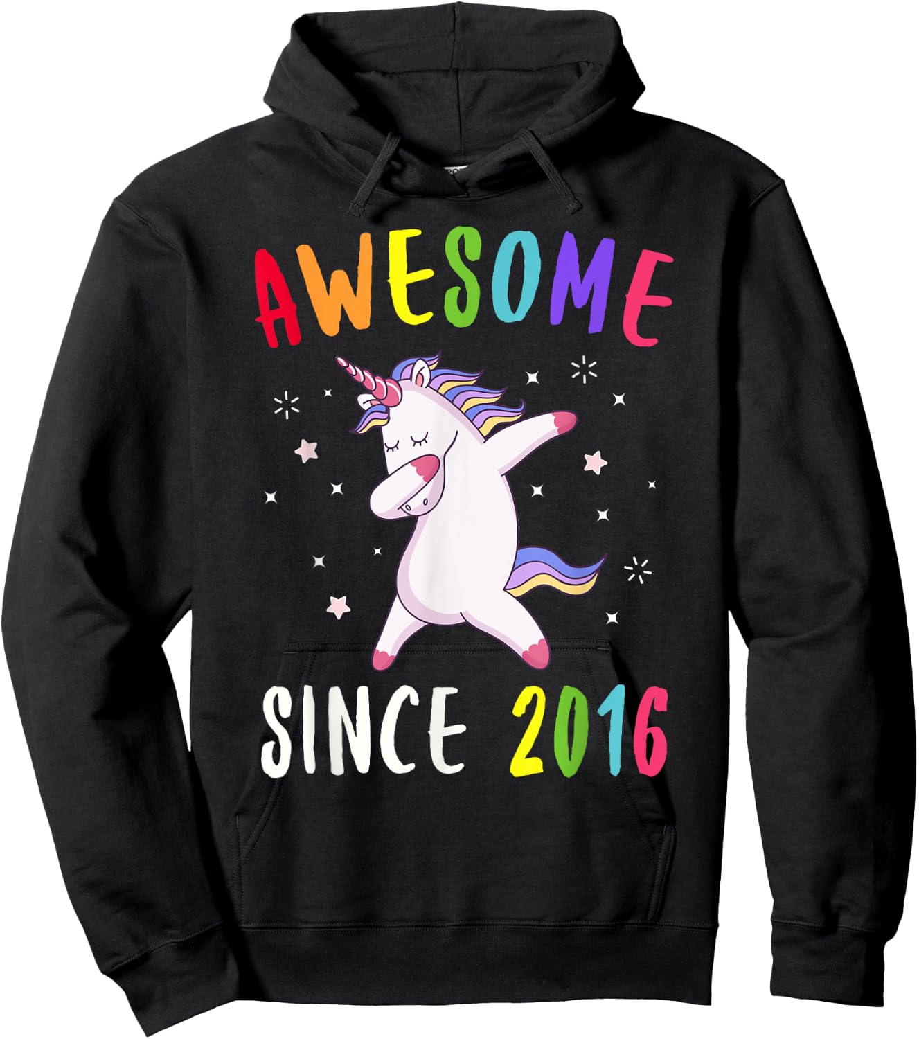 Awesome Since 2016 Dabbing Unicorn Hoodie - Hoodie | Black