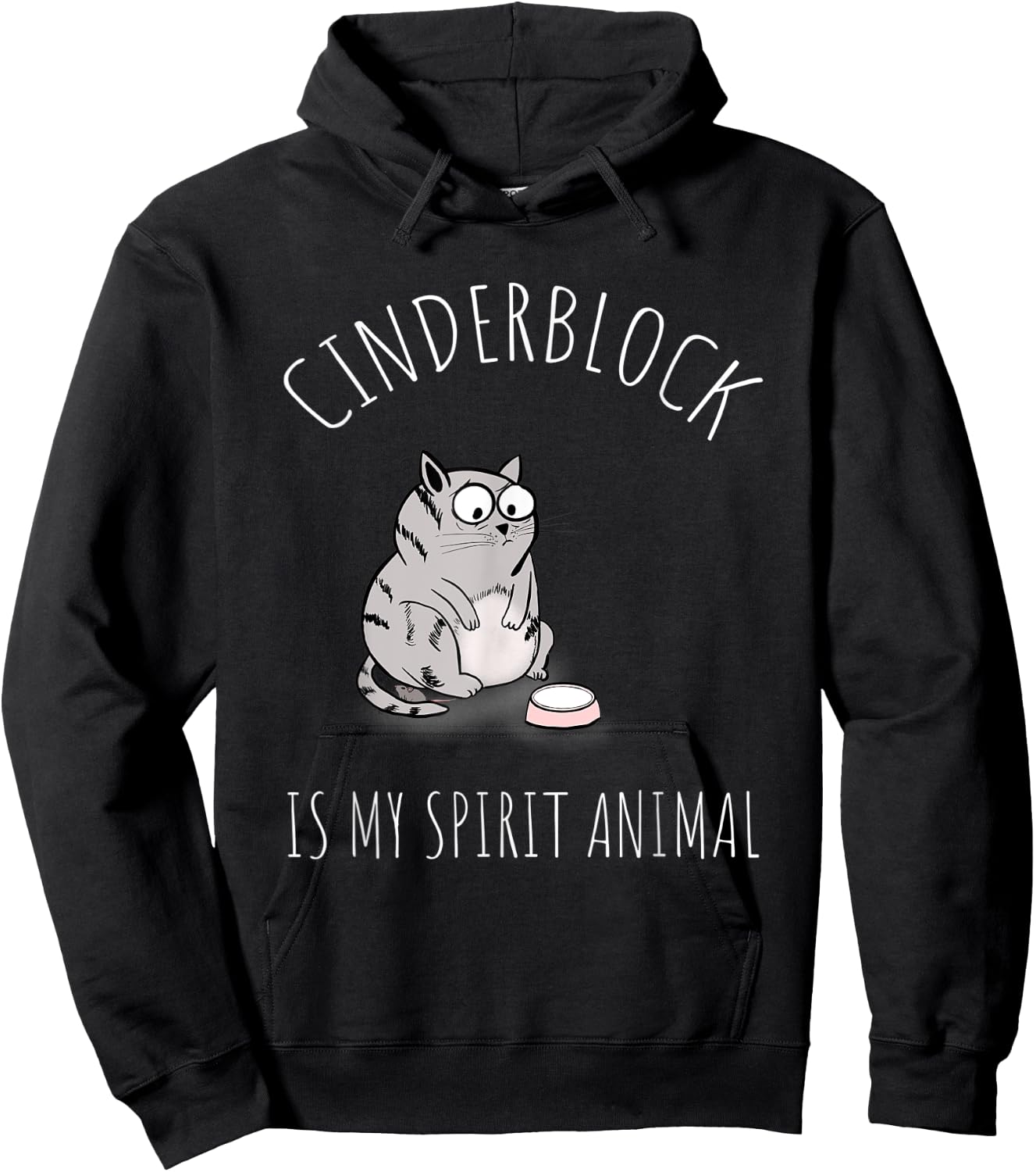 Cinderblock Fat Cat Is My Spirit Animal Gym Motivation Women Kids Hoodie - Hoodie | Black