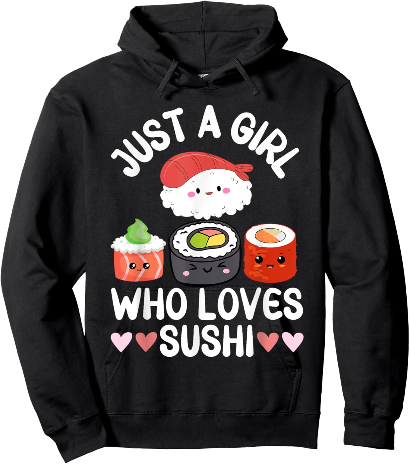 Cool Sushi Teen Girls Sushi Lovers Japanese Food Hoodie - Hoodie | Black