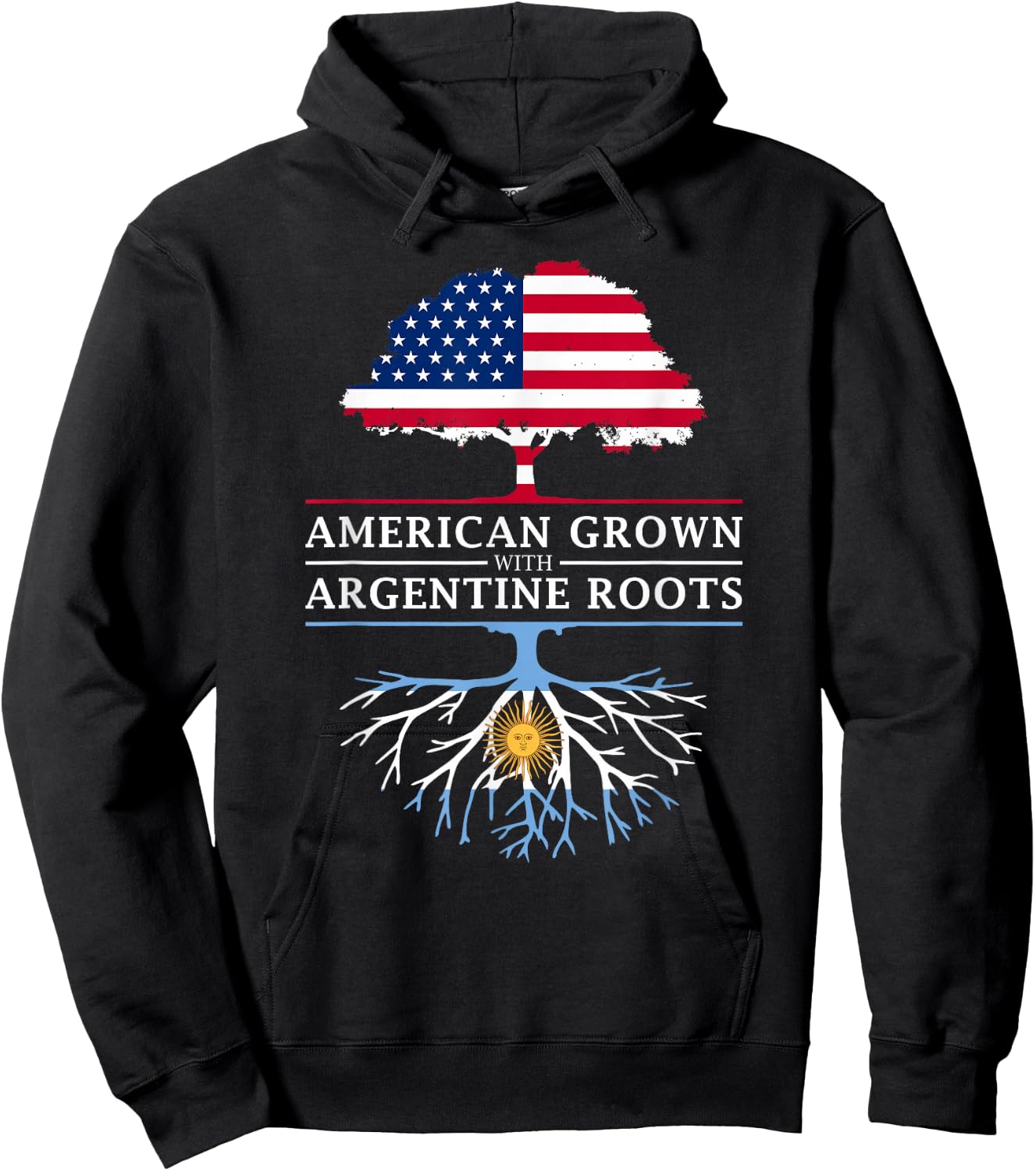 American Grown with Argentine Roots - Argentina Hoodie - Hoodie | Black