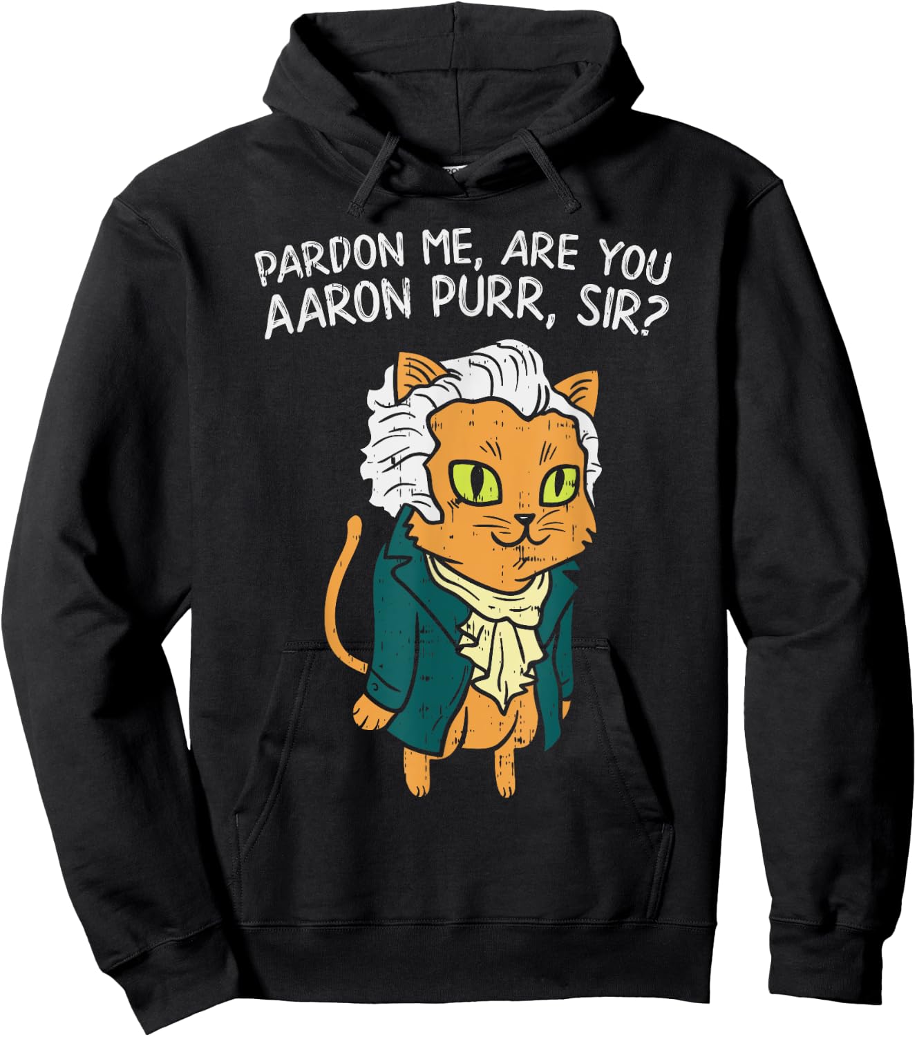 Are You Aaron Purr Sir Funny 4th Of July Hamilton Cat Gift Women Kids Hoodie - Hoodie | Black
