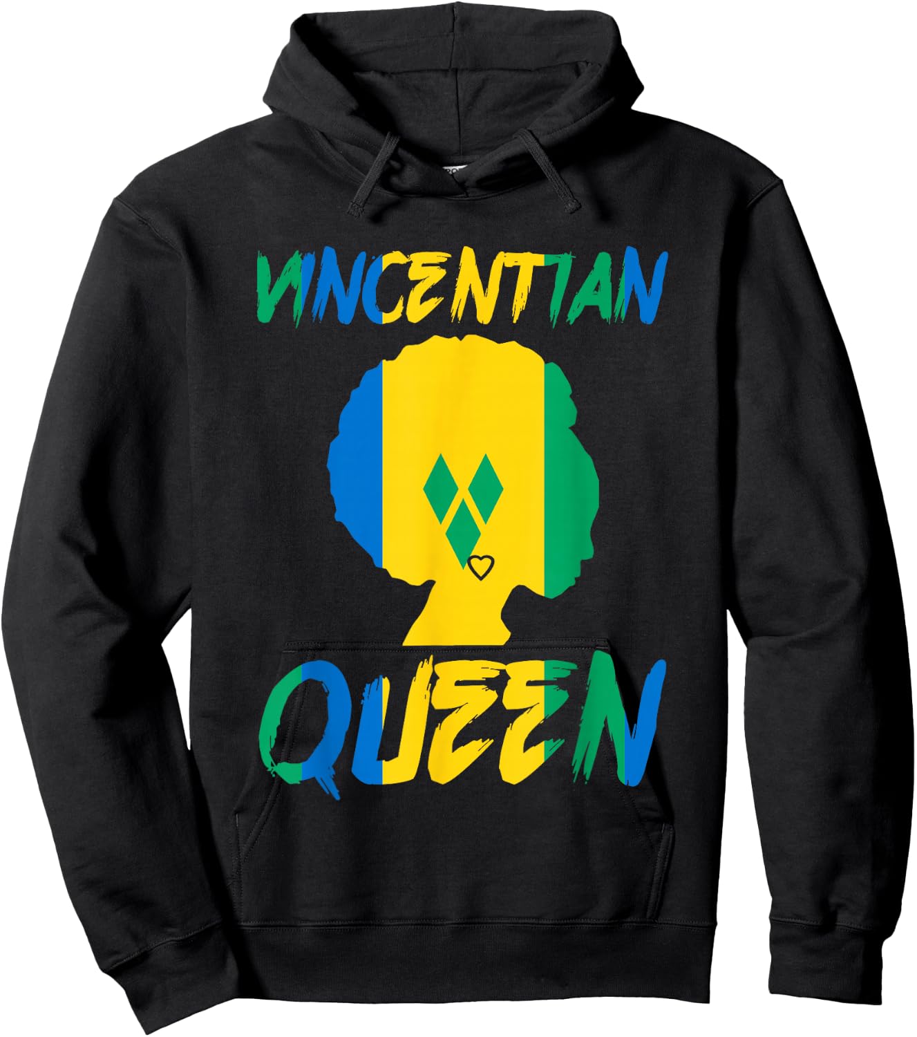 Vincentian Queen St Vincent Grenadines Flag Afro Pride Home Hoodie - Hoodie | Black