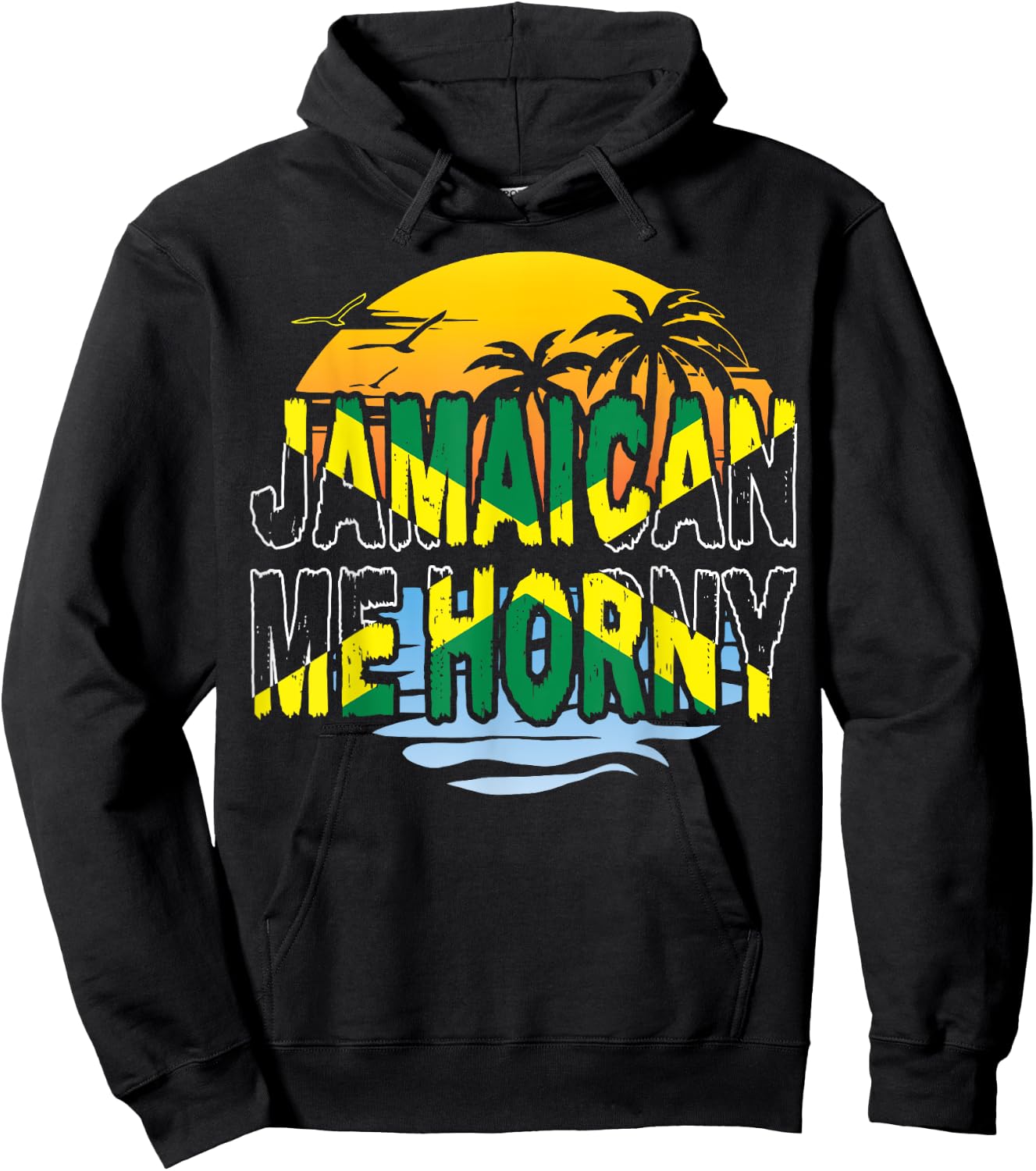 Funny Jamaican Me Horny Jamaica Fans Hoodie - Hoodie | Black