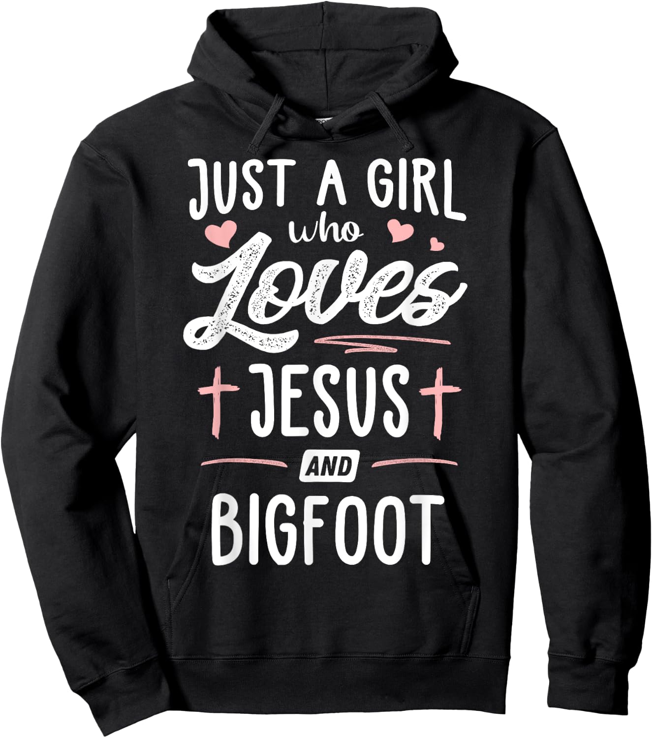 Just A Girl Who Loves Jesus And Bigfoot Gift Women Hoodie - Hoodie | Black