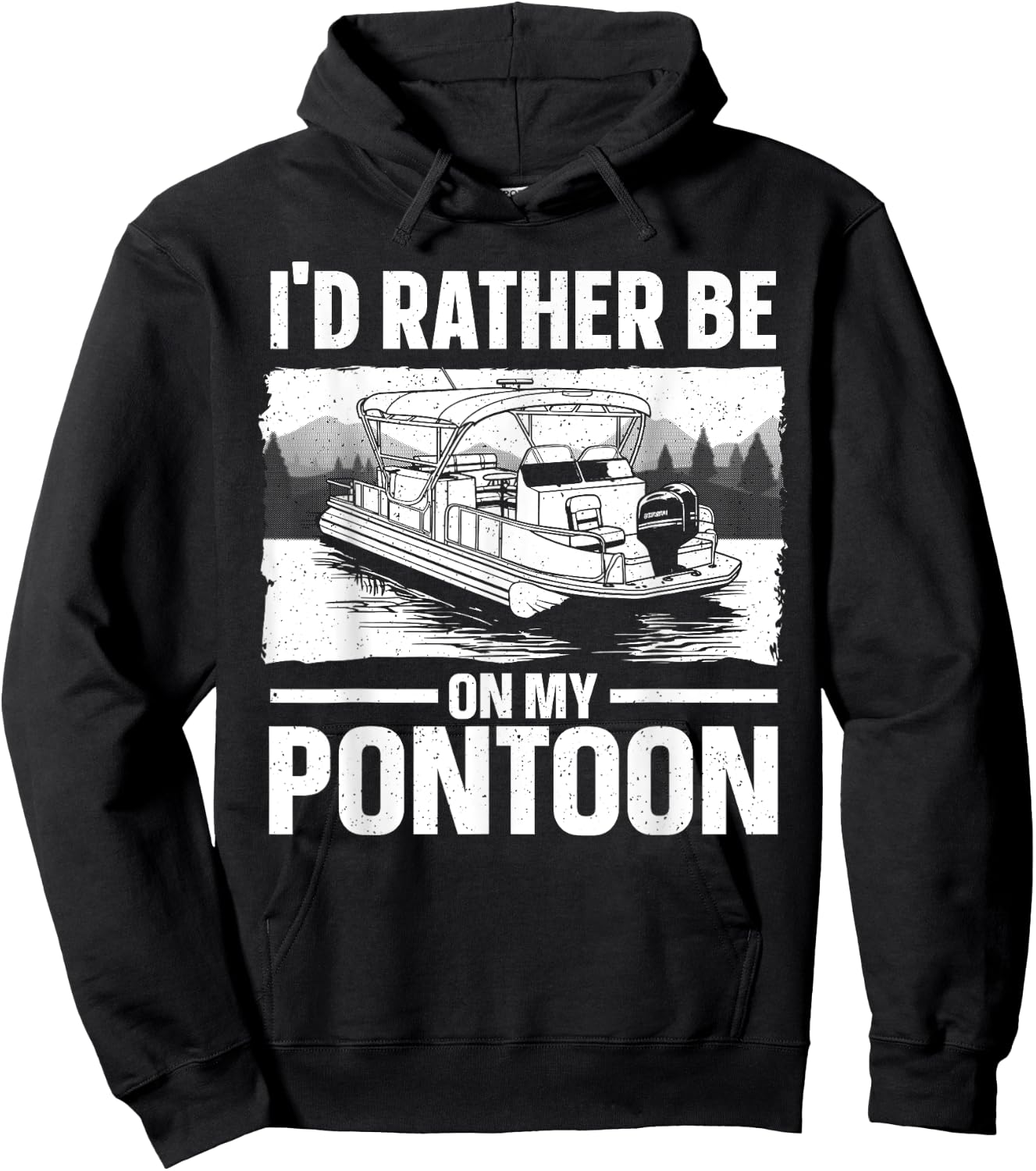 Pontoon Boat Art Women Lake Pontoon Boat Captain Hoodie - Hoodie | Black