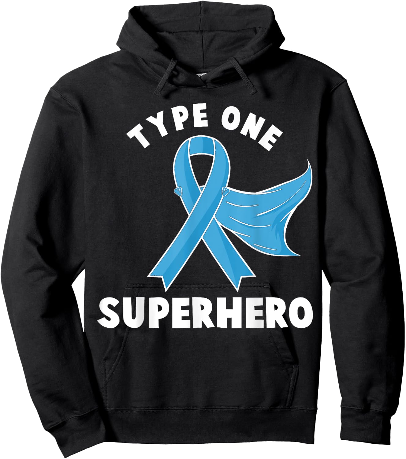 Type One Superhero Diabetes Awareness Diabetic Boys Girls Hoodie - Hoodie | Black