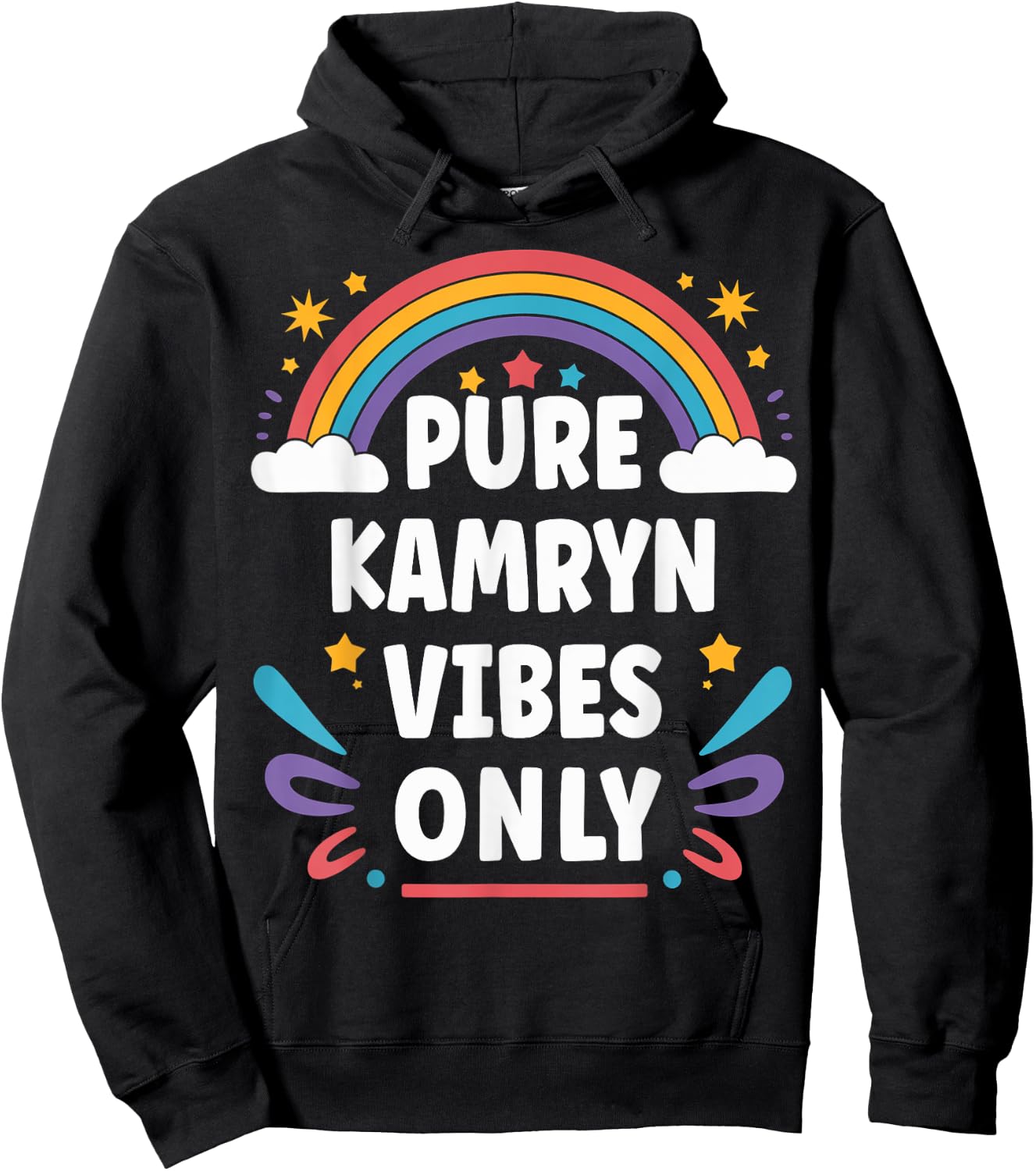 KAMRYN Vibes Only Cute Retro Girls KAMRYN Name Hoodie - Hoodie | Black