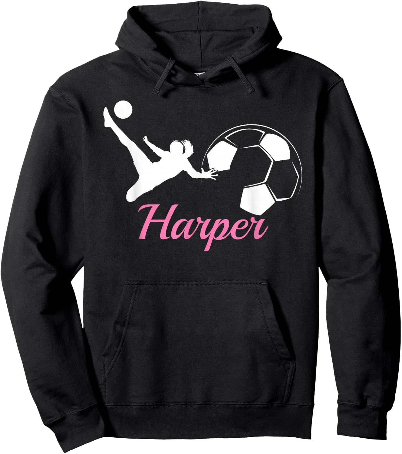 Harper Name Gift Personalized Soccer Hoodie - Hoodie | Black