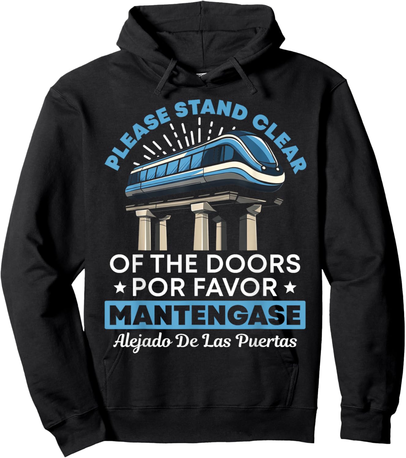 Please Stand Clear Doors Monorail Retro Shirt Funny Gift Hoodie - Hoodie | Black