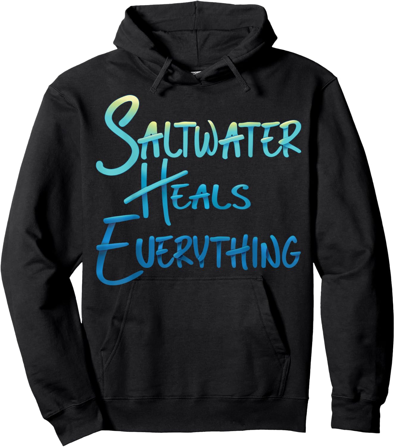 Saltwater Heals Everything Beach Vacation Vibes Men Women Kids Hoodie - Hoodie | Black