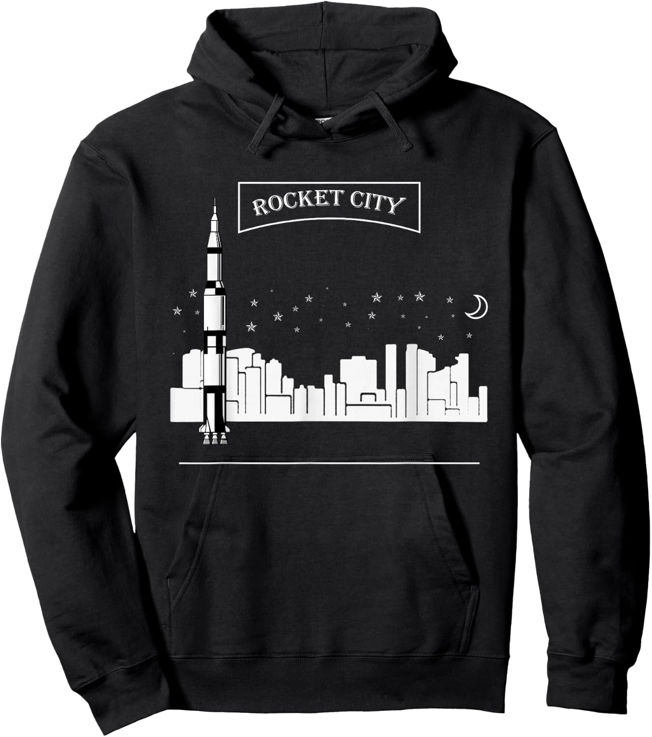 Rocket City Shirt Alabama Huntsville Space Moon Aerospace Hoodie - Hoodie | Black