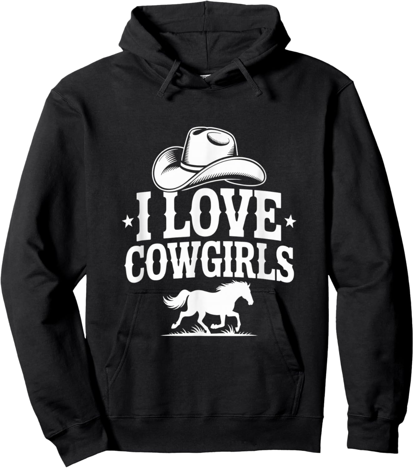 I Love Cowgirls Western Cowboy Lifestyle Hoodie - Hoodie | Black