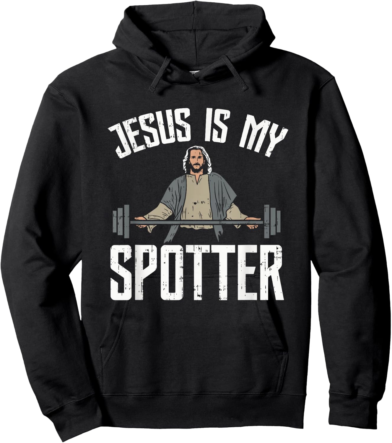 Jesus Is My Spotter Jesus Hoodie - Hoodie | Black