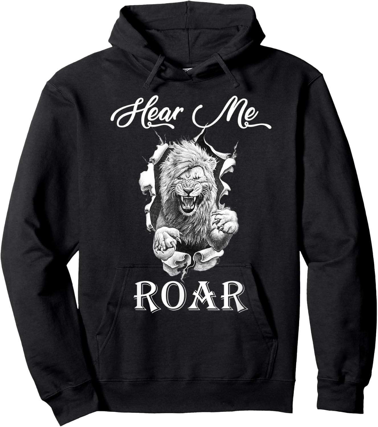 Lion Shirt Hear Me Roar Funny Lions Lovers Gift Hoodie - Hoodie | Black