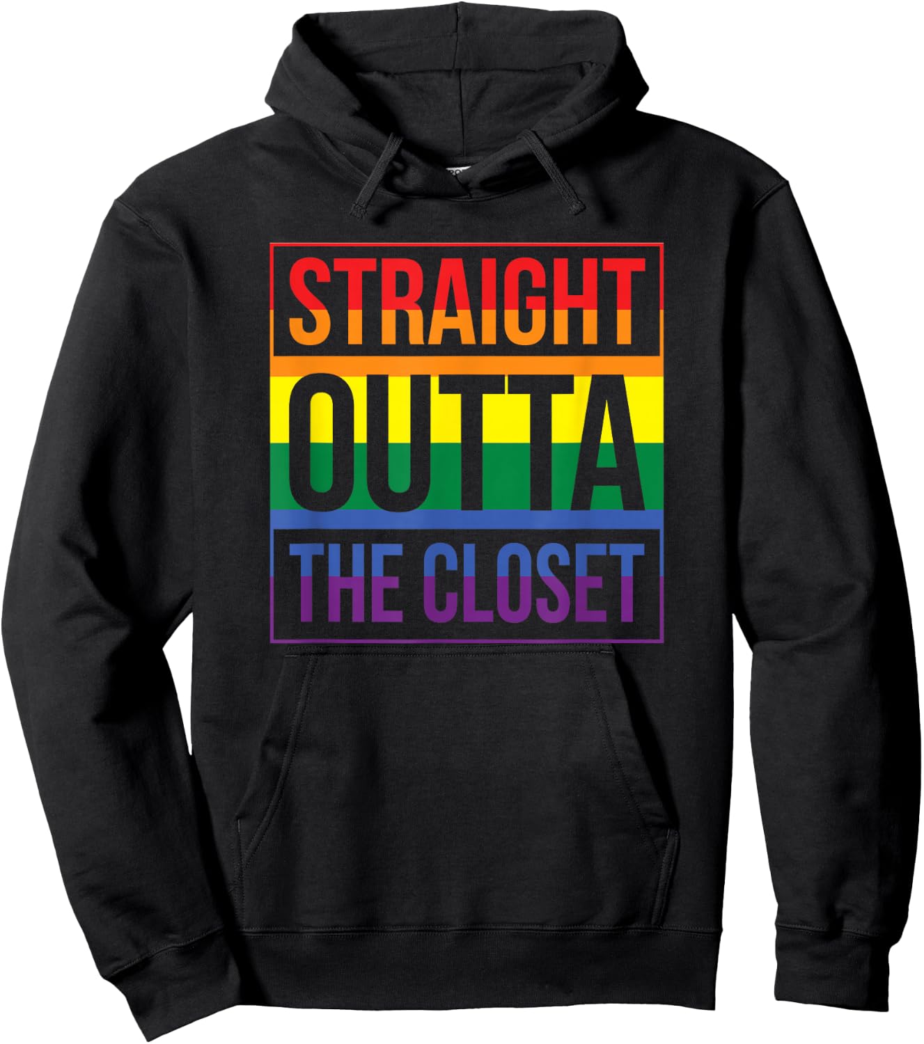 Straight Outta the Closet Pride Hoodie - Hoodie | Black