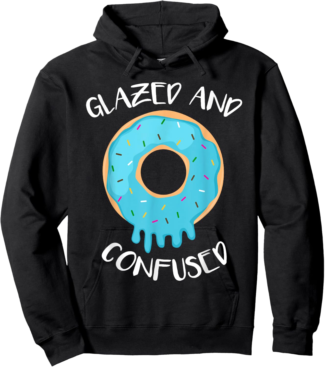 Funny Donut Shirt Glazed And Confused Hoodie - Hoodie | Black