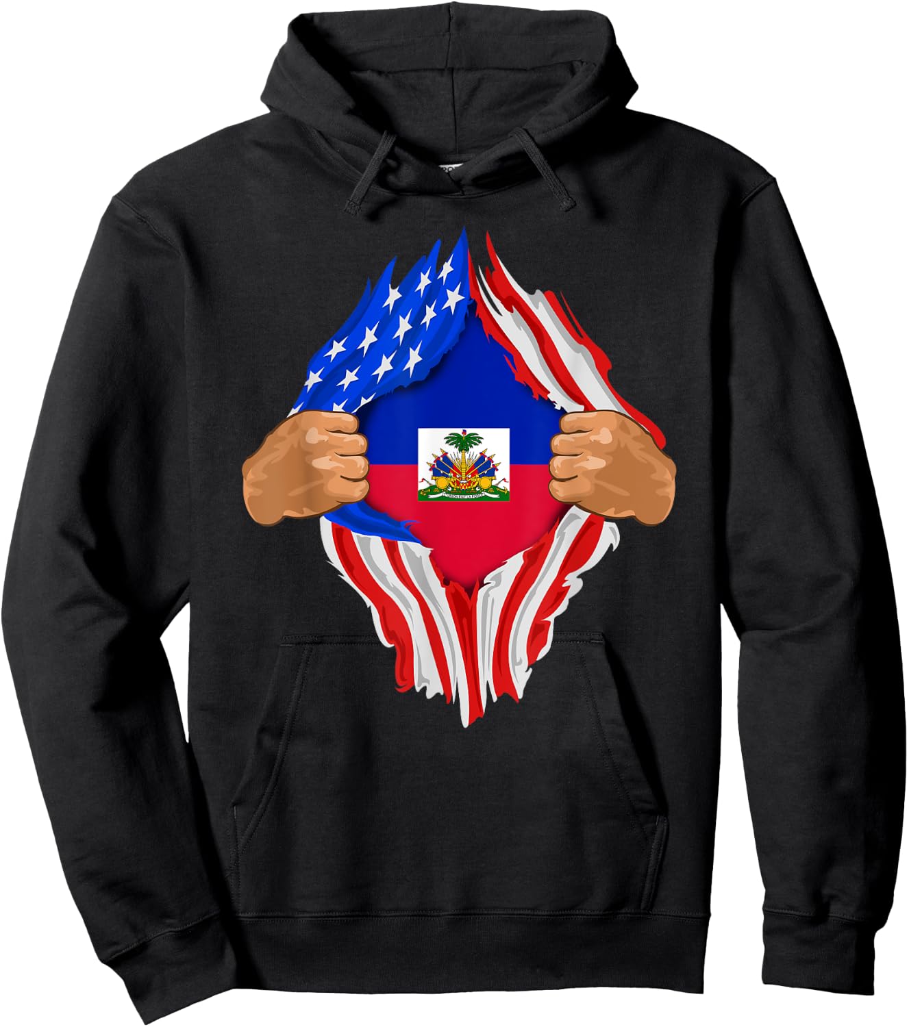 Haitian Blood Inside Me | Haiti Flag Gift Hoodie - Hoodie | Black