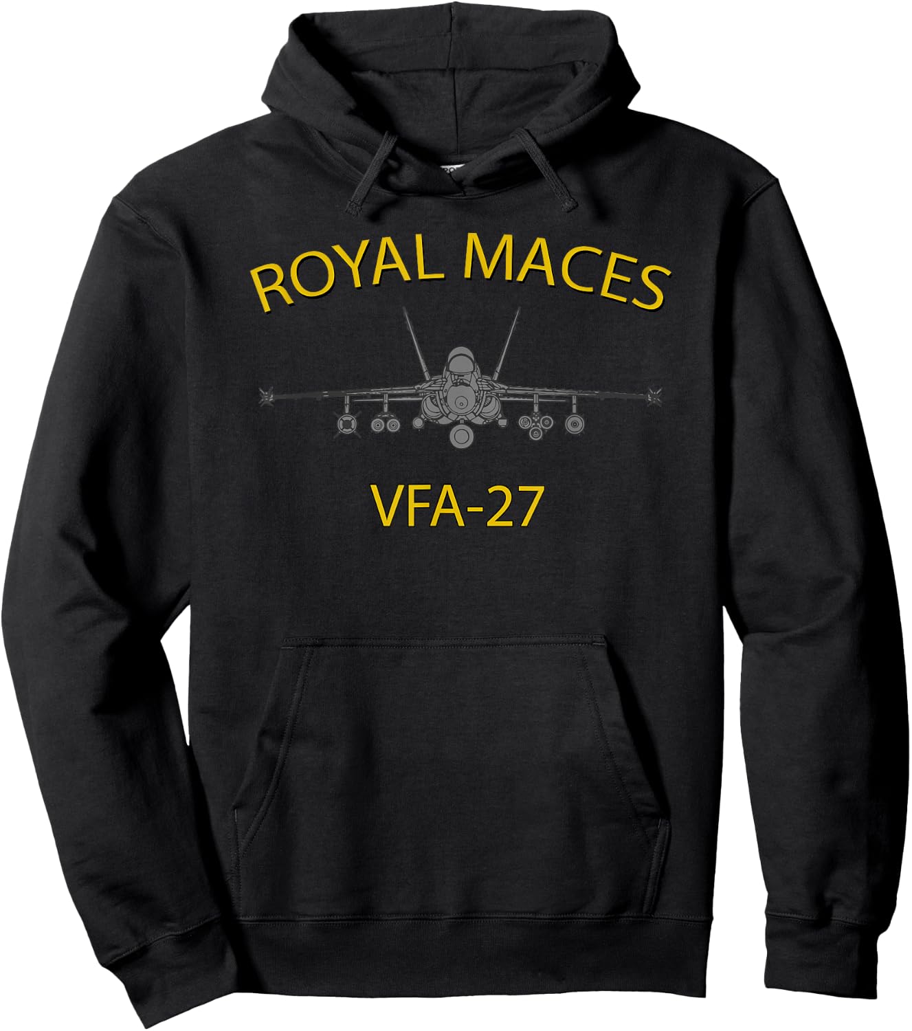VFA-27 Royal Maces Strike Fighter Squadron F-18 Super Hornet Hoodie - Hoodie | Black