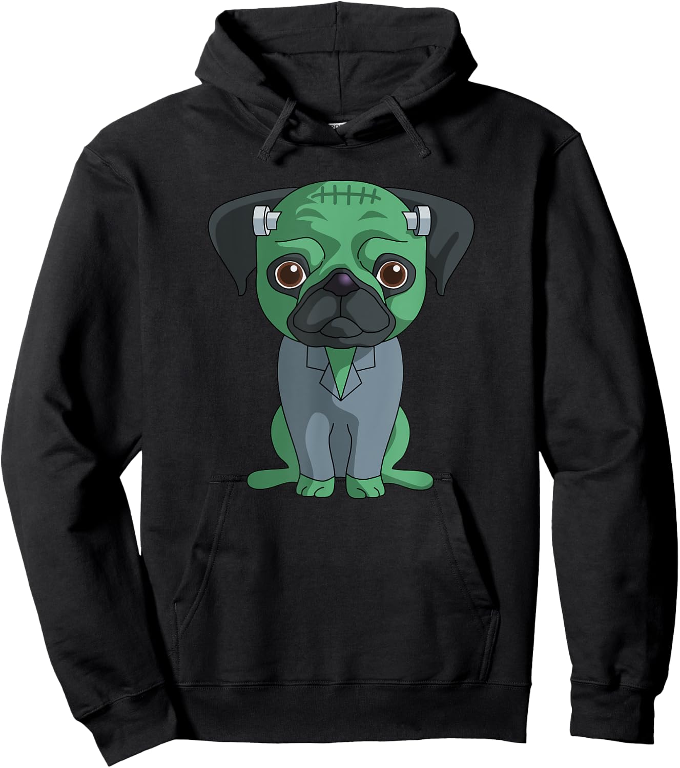 Pug Frankenstein Funny Halloween Gift Shirt Hoodie - Hoodie | Black
