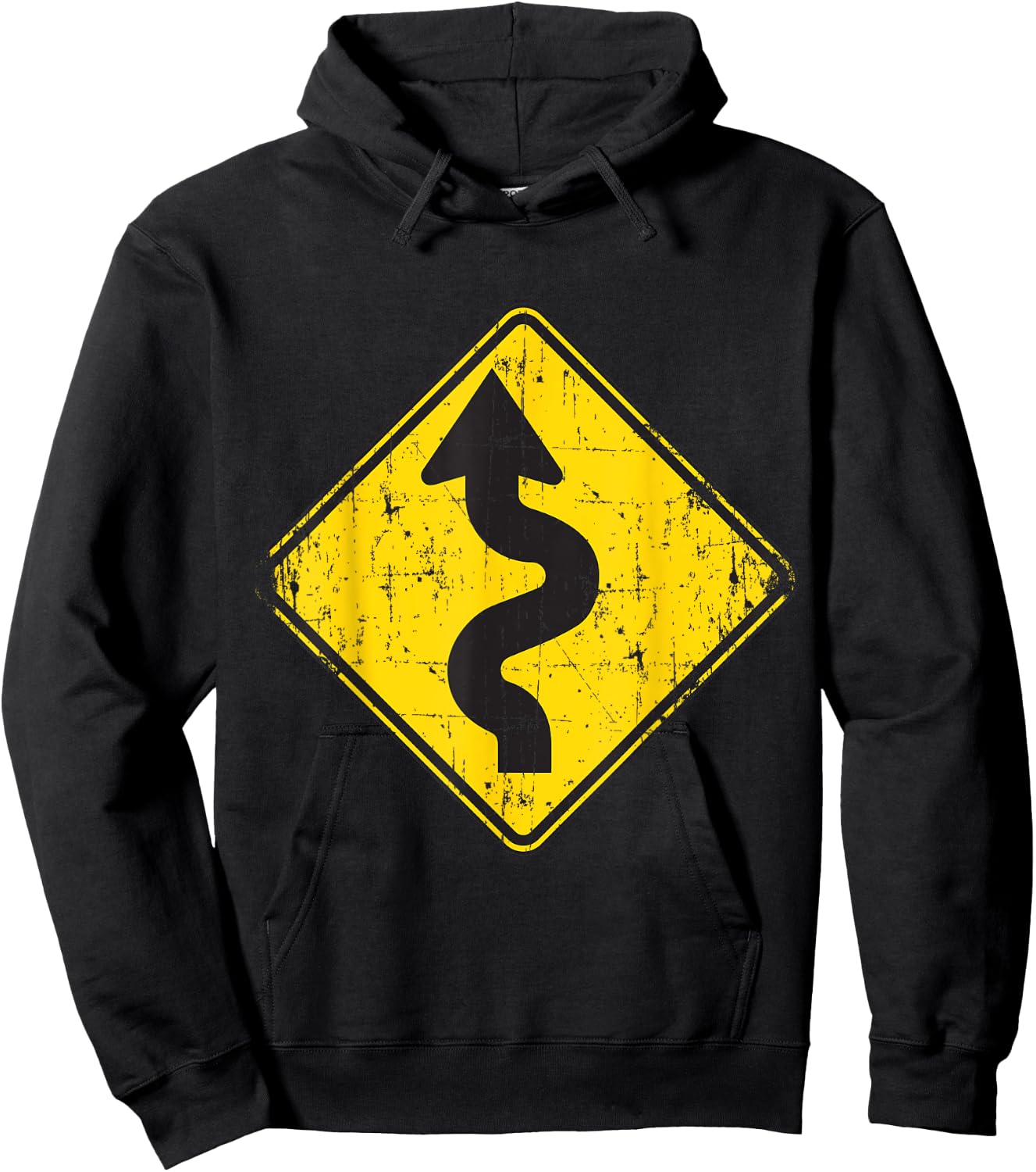 Traffic Street Windy Curve Road Sign T Shirts Hoodie - Hoodie | Black