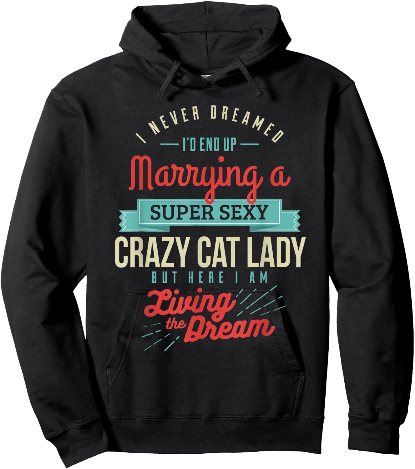 Married to a Crazy Cat Lady Funny Gifts Hoodie - Hoodie | Black