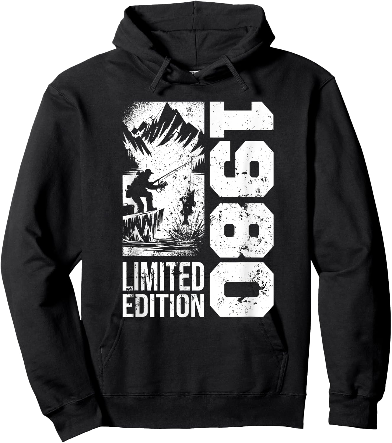 Fishermen Vintage born 1980 Birthday accessories Fishing Hoodie - Hoodie | Black