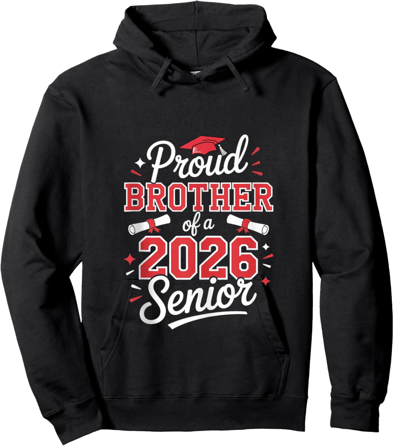 Senior 2026 Proud Brother of a 2026 Senior Graduate Hoodie - Hoodie | Black