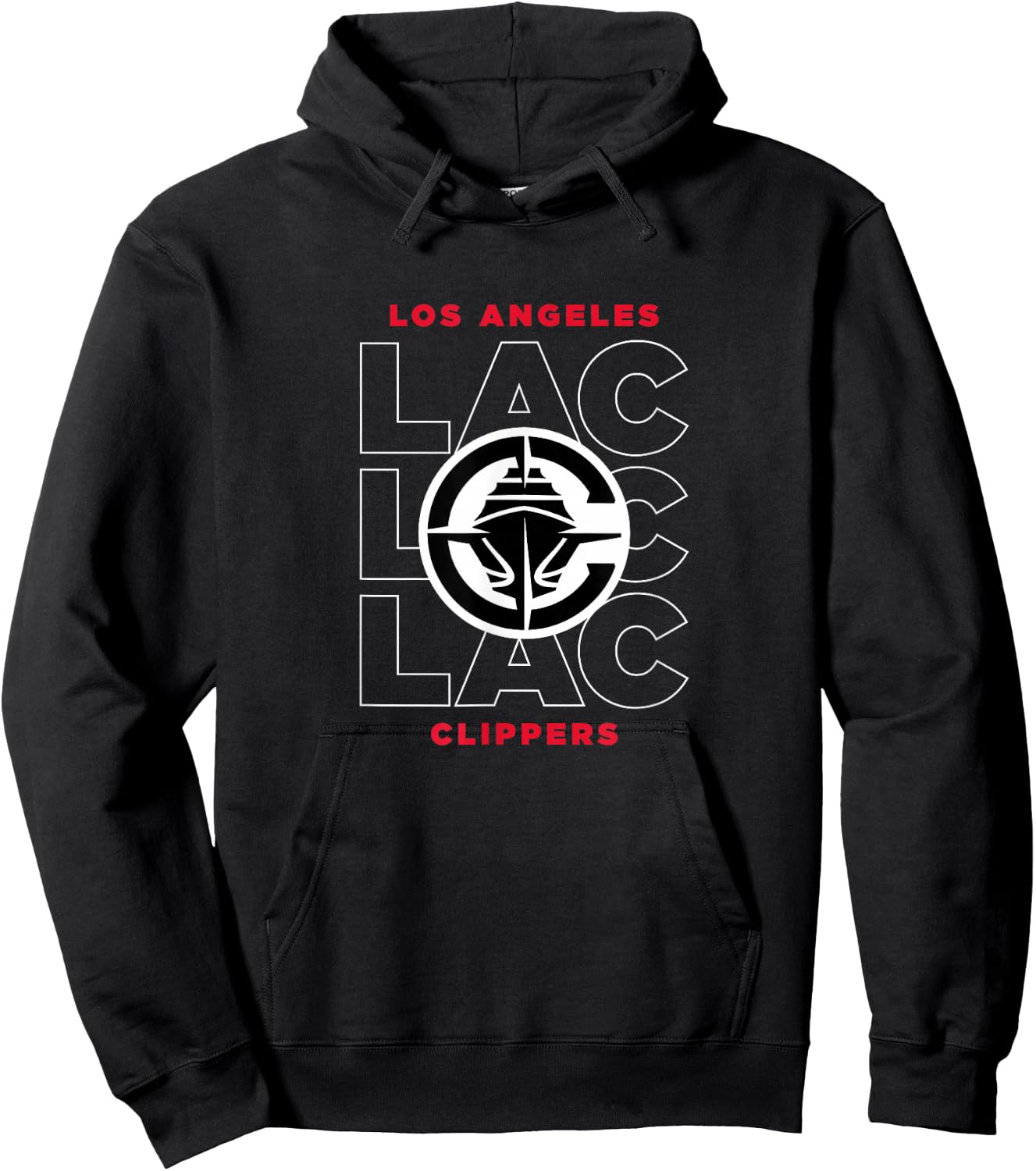 NBA - Los Angeles Clippers Stacked City Logo Black Hoodie - Hoodie | Black