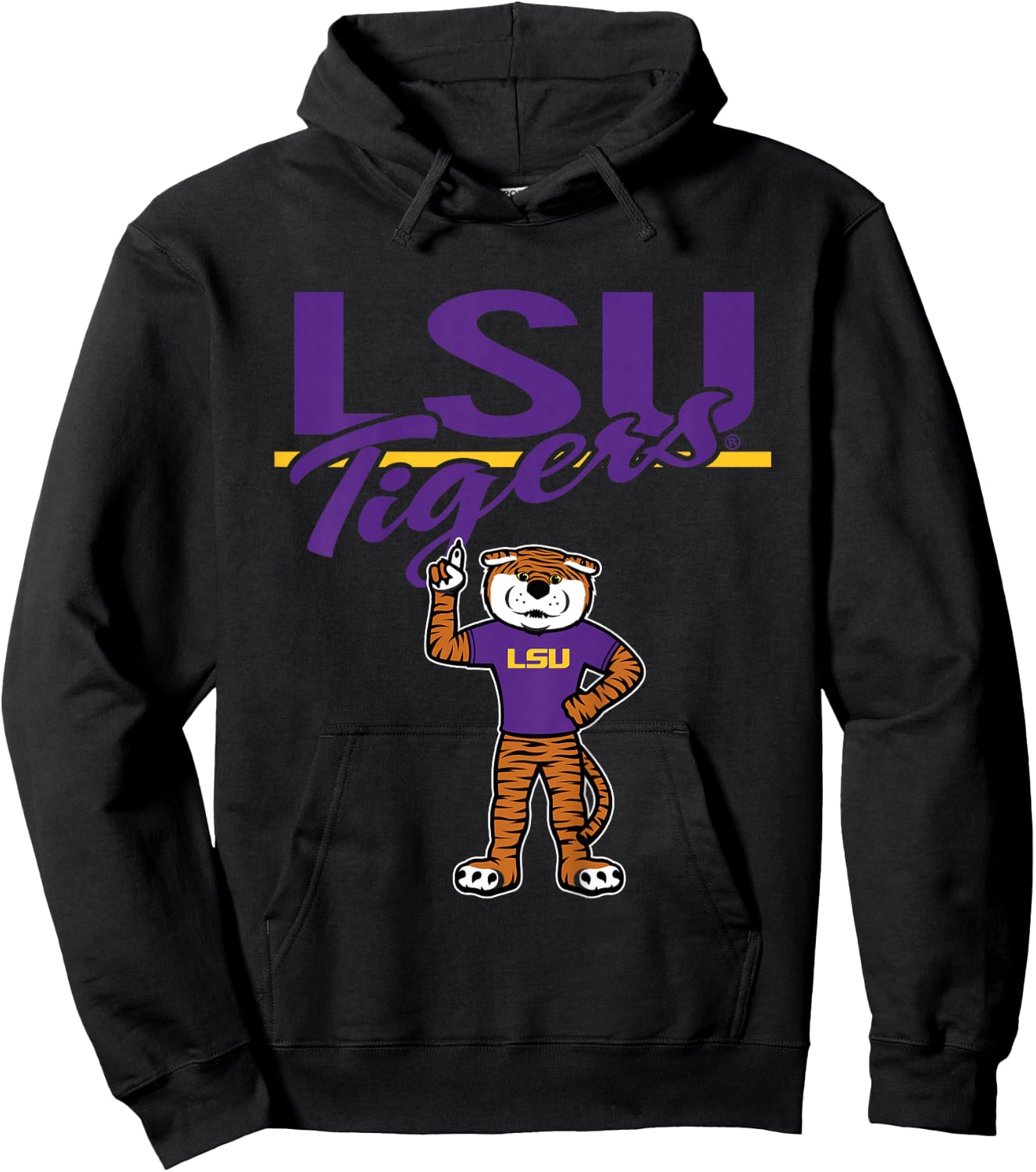 Kids LSU Tigers Kid's Mascot Gray Officially Licensed Hoodie - Hoodie | Black