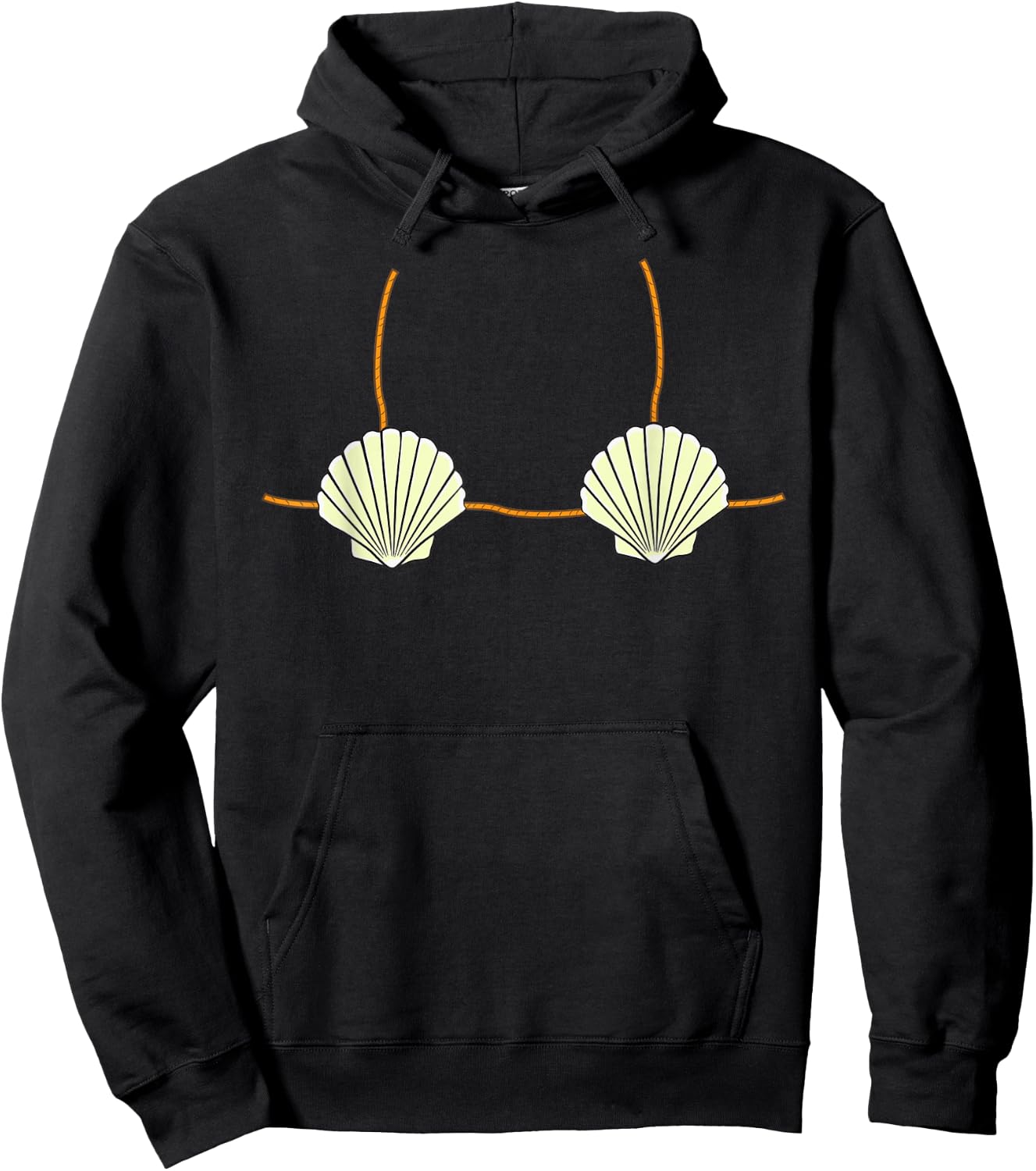 Mermaid Sea Shell Bikini Top Funny Hoodie - Hoodie | Black