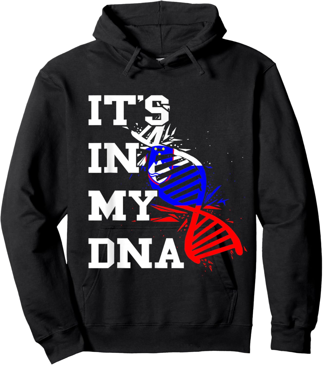 Slovenia Flag It's In My DNA Molecule Slovenian Pride Hoodie - Hoodie | Black