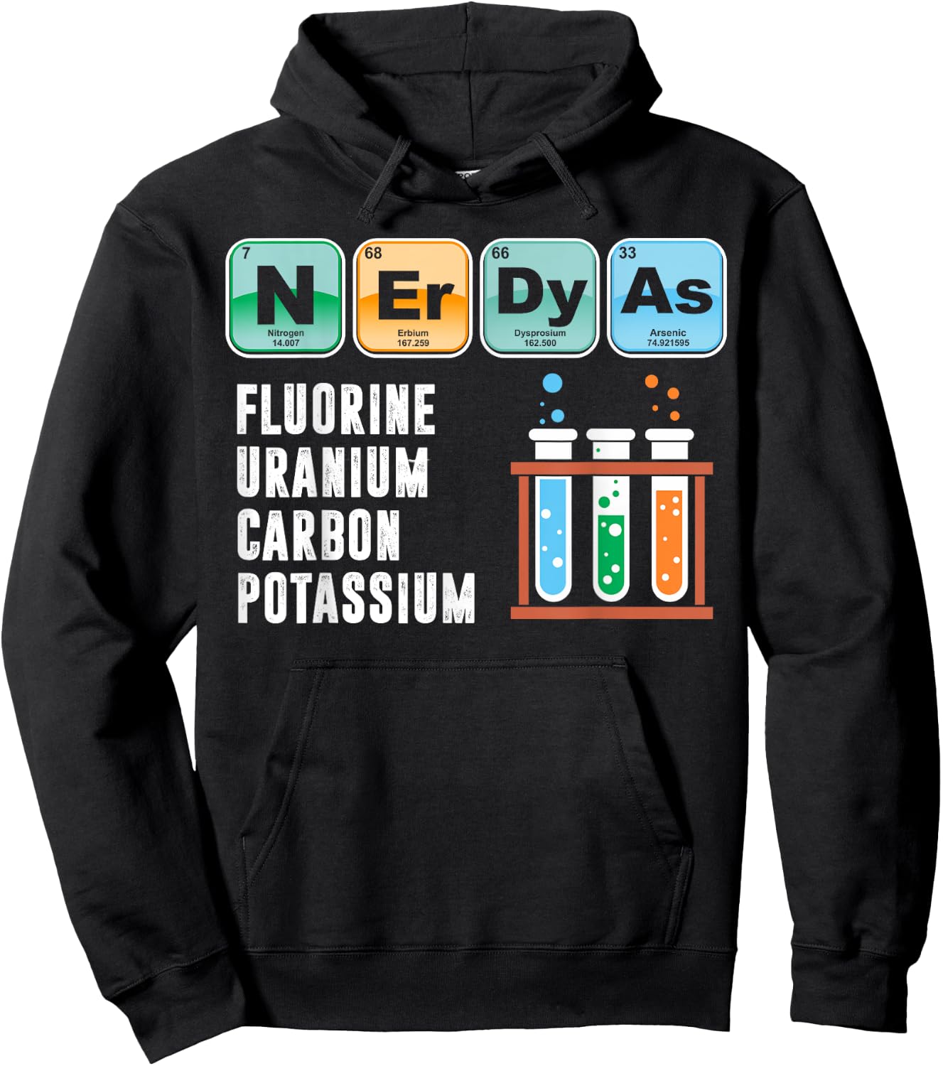 Nerdy As F | Funny Chemistry Science Teacher Student T Shirt Men Women Hoodie - Hoodie | Black