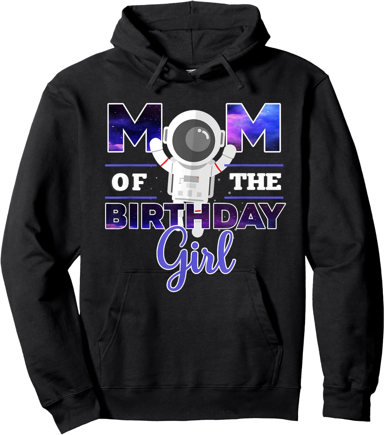 Galaxy Theme Mom of the Birthday Girl Shirt Hoodie - Hoodie | Black