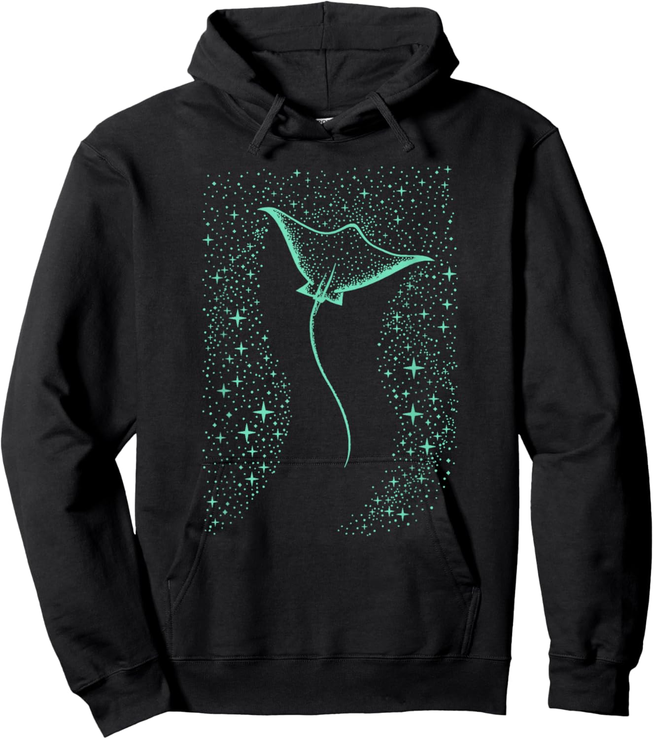 Manta Ray Art Stingray Graphic Hoodie - Hoodie | Black