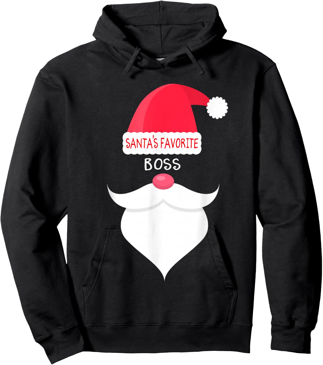 Funny Christmas Gift Boss, Santa's Favorite Hoodie - Hoodie | Black