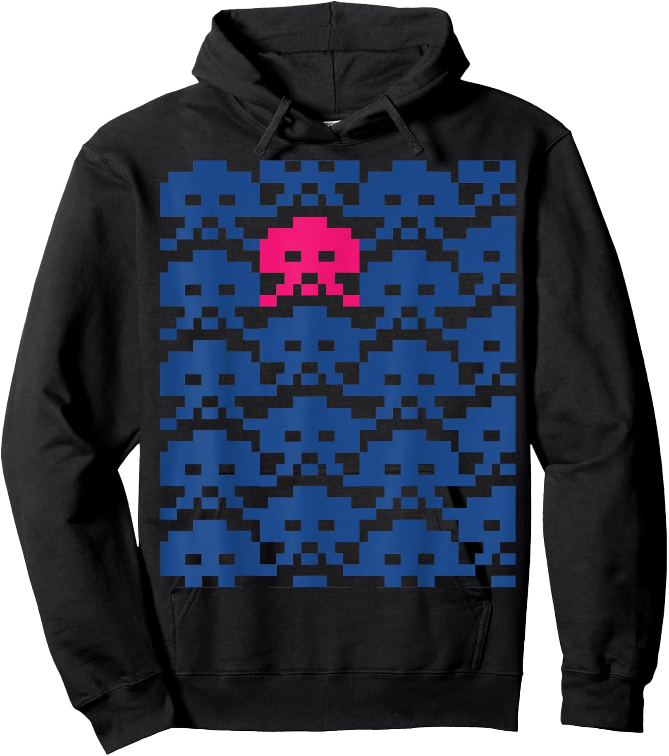 Retro Video Space Game Invaders (PIXEL ART SERIES) Hoodie - Hoodie | Black