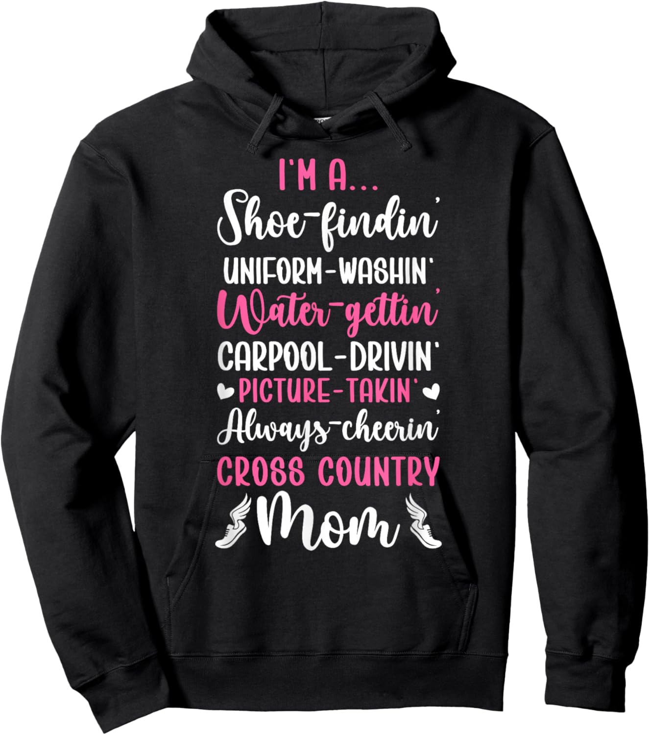 I'm A Cross Country Mom Cross Country Runner Mother XC Mom Hoodie - Hoodie | Black