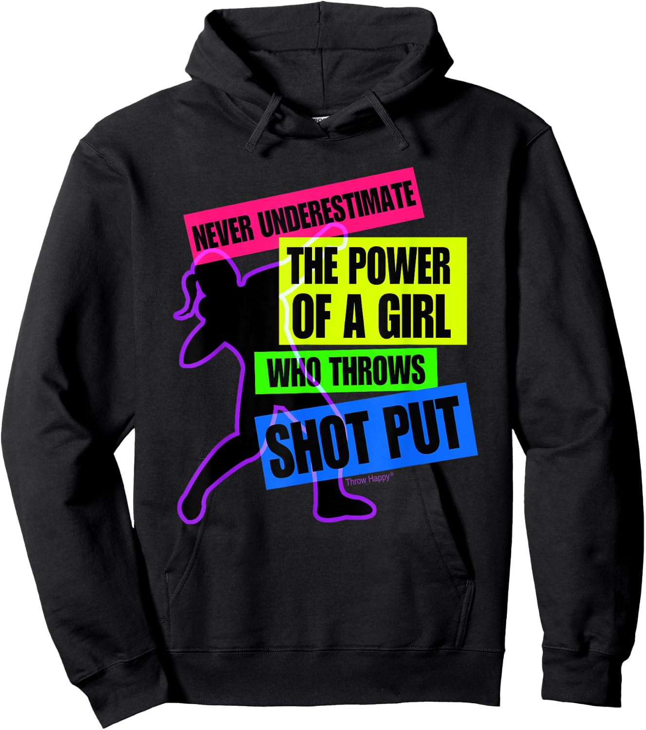 Track and Field Girl Power Shot Put Thrower Hoodie - Hoodie | Black